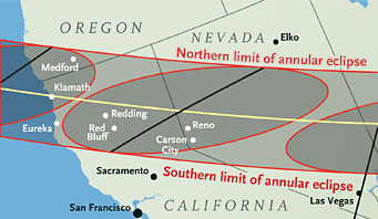 Annular path across western U.S.