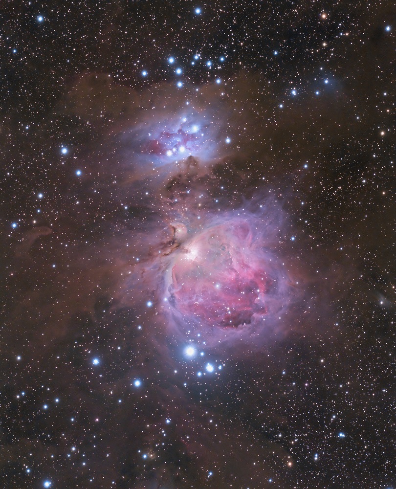 The Orion Nebula (M42), M43, and the Running Man Nebula