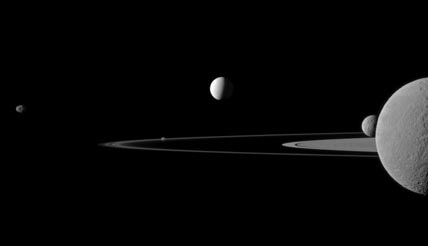 Five Saturn moons