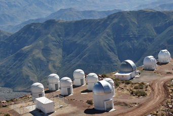 Cluster of small telescope domes