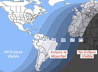 Map of December 2010's lunar eclipse