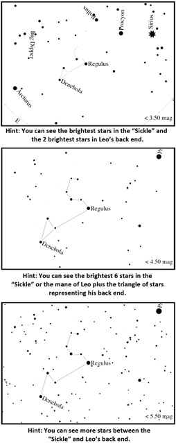 Charts for finding Leo