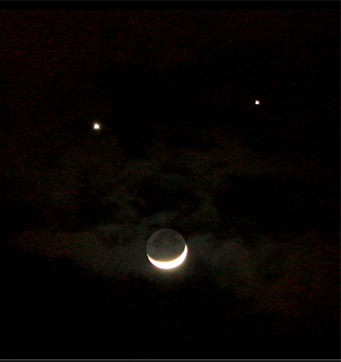 Venus, Jupiter, Moon