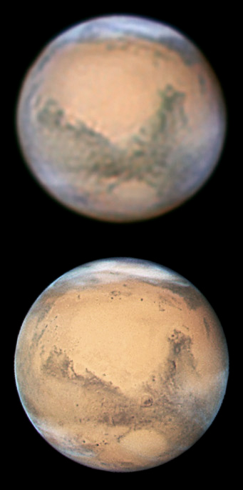 Mars: Amateur and Hubble images