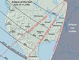 North America during June 10 eclipse