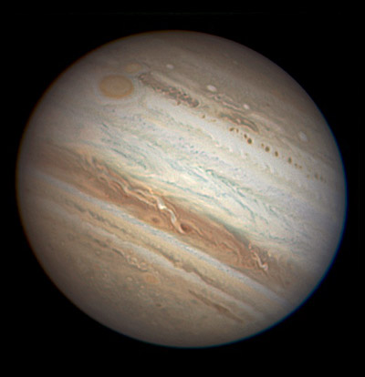 Jupiter with two red spots, Aug. 30, 2010