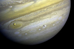 Jupiter with Io and Europa in the foreground
