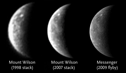 Mercury from Mount Wilson and from Messenger
