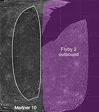 Mercury coverage by Mariner 10 and Messenger
