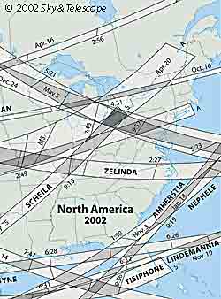 Occultation map of North America