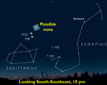Finder chart for nova in Sagittarius