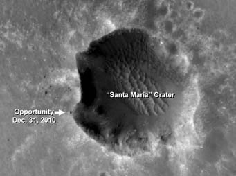 Opportunity next to Santa Maria crater