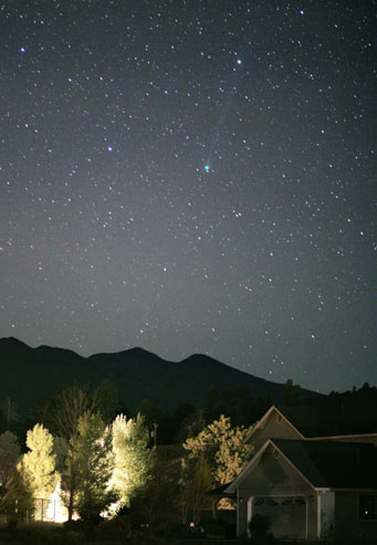Comet SWAN over Arizone mountains.