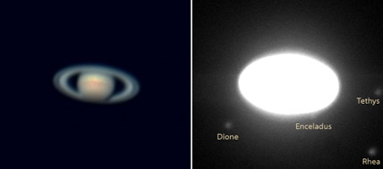 Saturn With and Without Moons