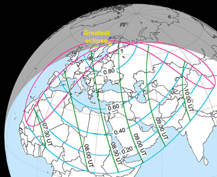 Visibility of January 4th's solar eclipse