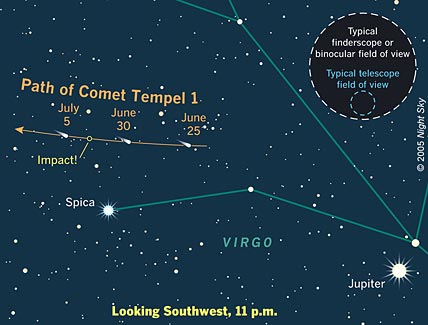 Comet Tempel 1 Finder Chart