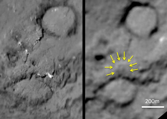 Before-and-after images of Comet Tempel 1