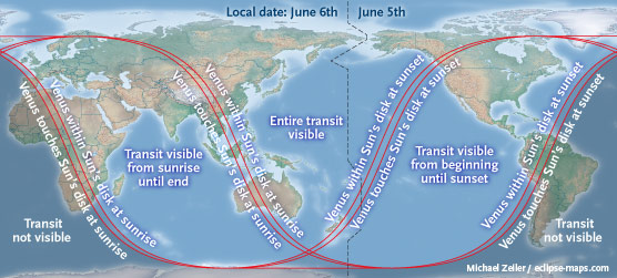 Where to see the transit of Venus