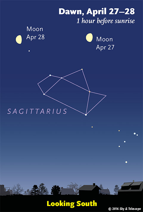 Moon and Sagittarius Teapot, April 27-28, 2016