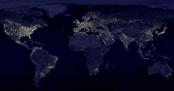 Earth at night, Astronomy Picture of the Day, Oct. 1, 2006