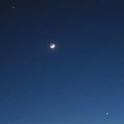 Moon with Venus and Jupiter