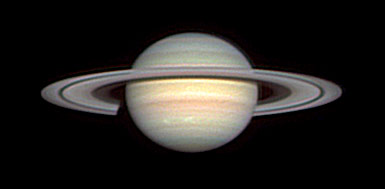 Saturn with white spots