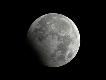 Partially eclipsed Moon