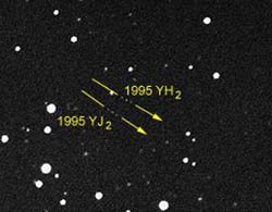 Tracks of 4 asteroids