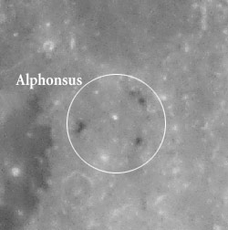 Alphonsus (center) at full Moon
