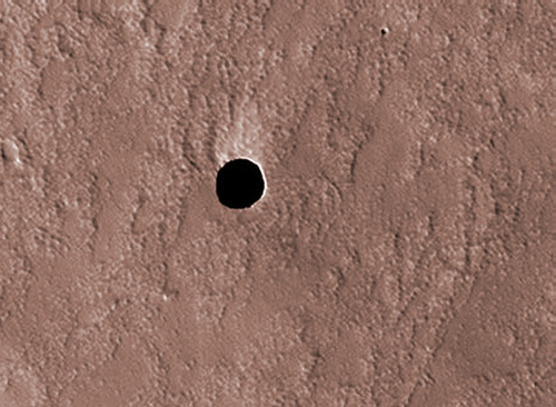 Dark hole on Arsia Mons