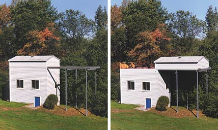 Dennis di Cicco's three-story observatory has a roll-off roof, allowing his telescopes to quickly reach thermal equilibrium with the outside air. 