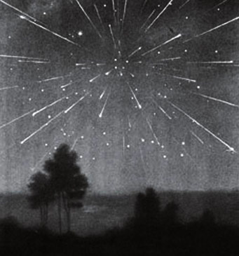 Draconid meteor painting