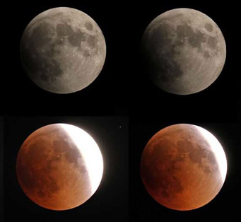 Images of the Moon taken during the June 15, 2011 total lunar eclipse