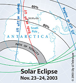 Maps showing eclipse visibility