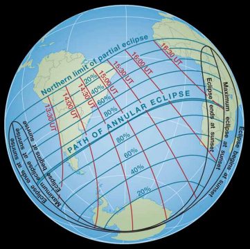 Path of February 2017 annular eclipse