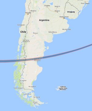 Track of Feb. 2017's eclipse across South America