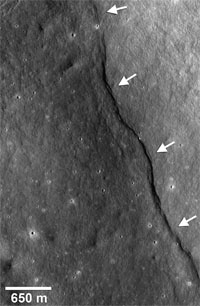Scarp in Gregory crater