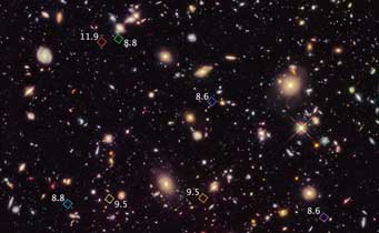 distant galaxies seen by Hubble