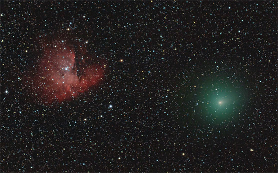 NGC 281 and Comet Hartley 2