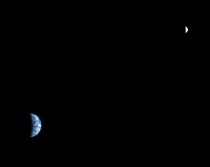 Earth and Moon seen from Mars