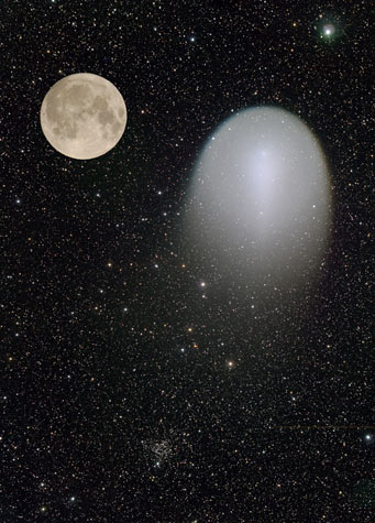 Sizes of Comet Holmes and Moon compared, Dec. 1