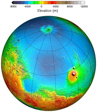 Huge basin in northern Mars