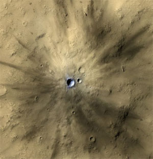 Fresh crater on Mars