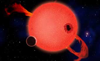 planet around flaring red dwarf star