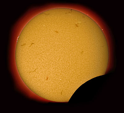 Partial eclipse in H-alpha light