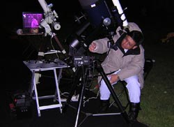 Watching a lunar eclipse and the World Series