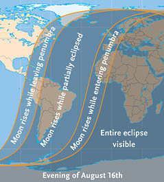 Viewing area for August's lunar eclipse