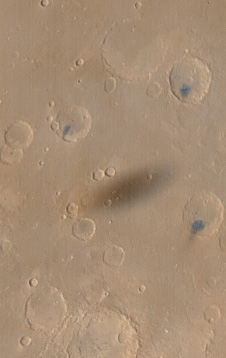 Shadow of Phobos on Mars