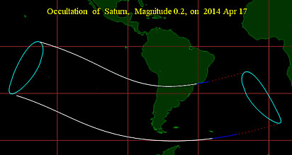 Path of Saturn occultation