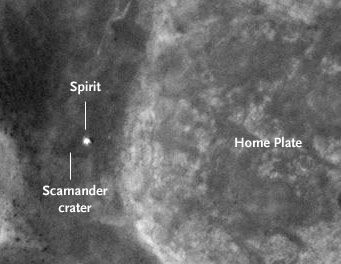 Orbital view of Spirit and Home Plate